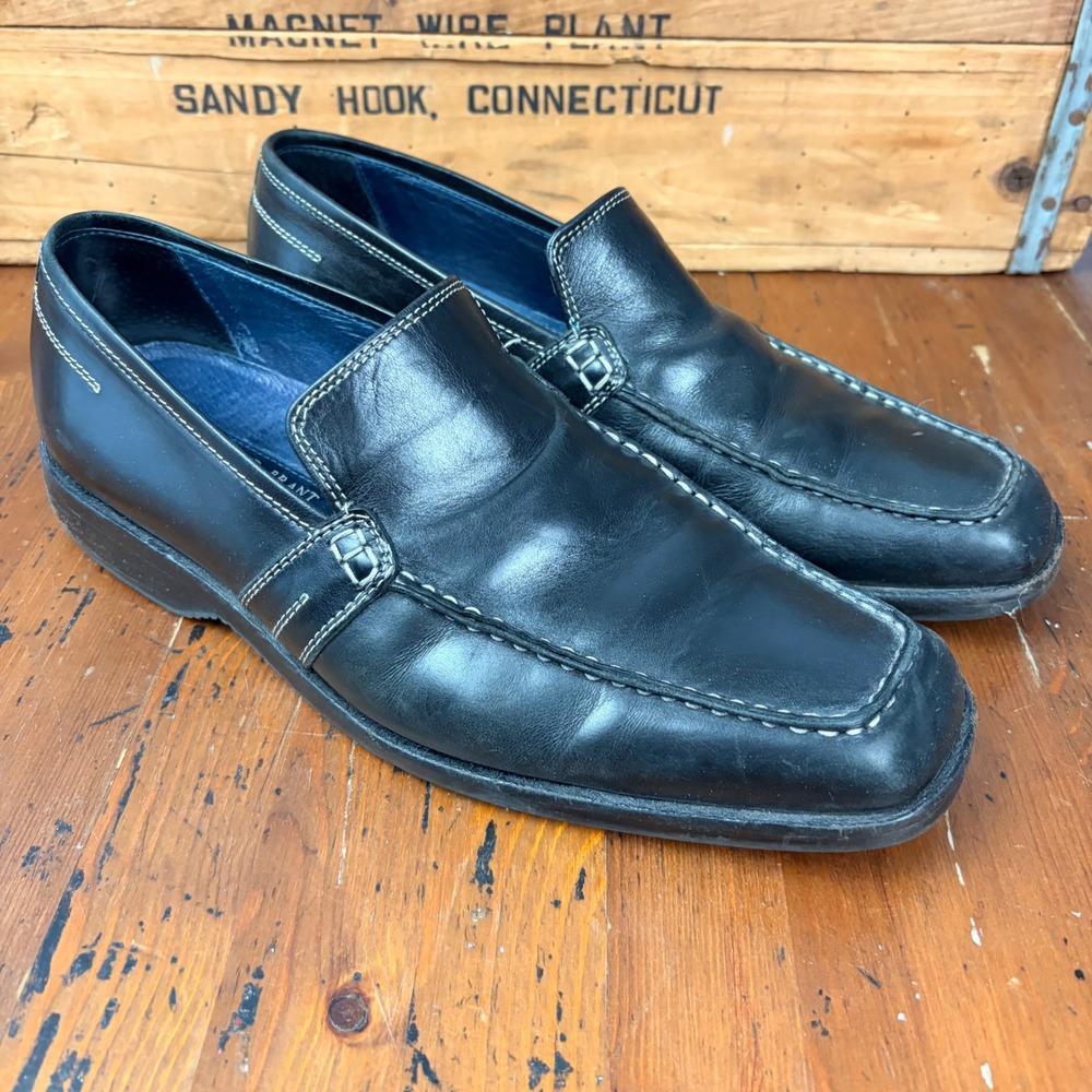 Arnold Brant Mens‎ 9 Black Leather Loafers Made in Italy Square Toe 297 6158 001
